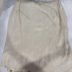 Anne Klein Cream Textured Pencil Skirt